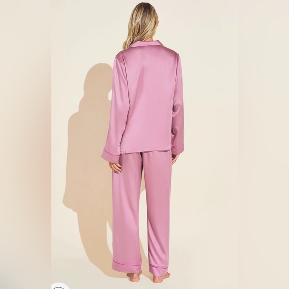 Eberjey Inez Washable Silk Long PJ Set - Picture 3 of 7